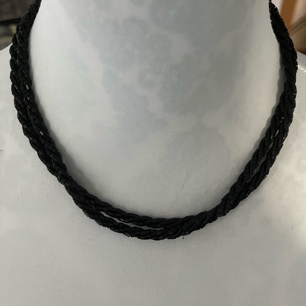 Nolan Miller Black Crystal Beaded Necklace